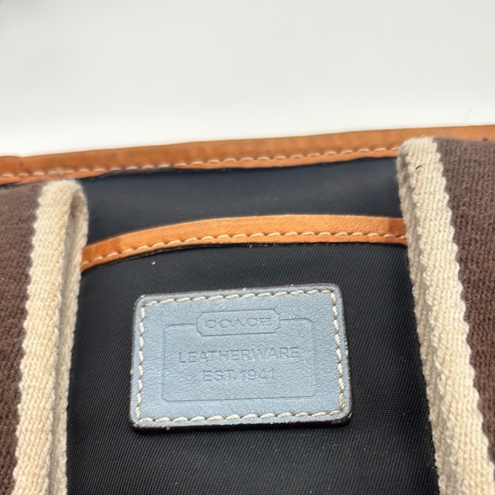 Vintage coach mini tote with zipper plastic lined - Picture 10 of 12